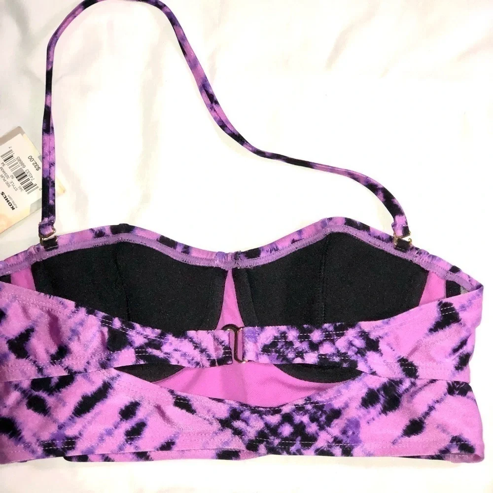 Mudd NWT Purple Tie Dye cut out Bikini Top XS